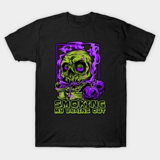 Smoking My Brains Out Zombie Stoner T-Shirt